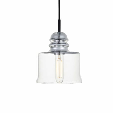 Elegant Lighting Kenna 7" Wide Mini Pendant Chrome / Clear