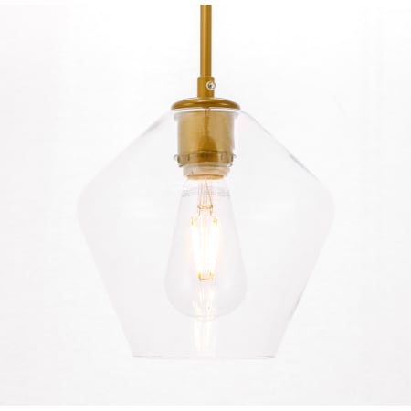 Elegant Lighting Gene 8" Wide Mini Pendant Brass
