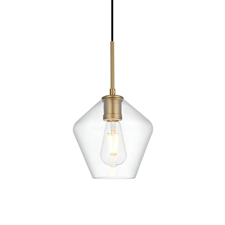Elegant Lighting Gene 8" Wide Mini Pendant Satin Gold