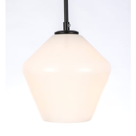 Elegant Lighting Gene Single Light 8" Wide Mini Pendant with Frosted Glass Black