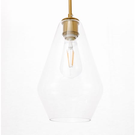 Elegant Lighting Gene 7" Wide Mini Pendant Brass
