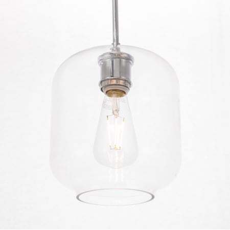 Elegant Lighting Collier Single Light 7" Wide Mini Pendant with Clear Glass Chrome