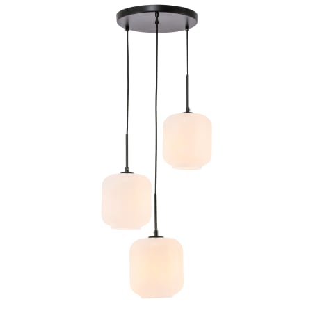 Elegant Lighting Collier 3 Light 18" Wide Multi Light Pendant Black