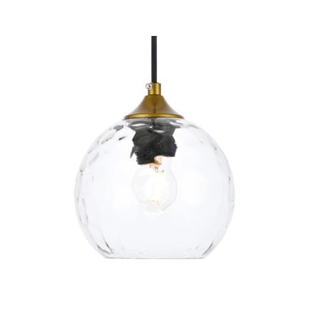Elegant Lighting Cashel Single Light 6" Wide Mini Pendant Brass
