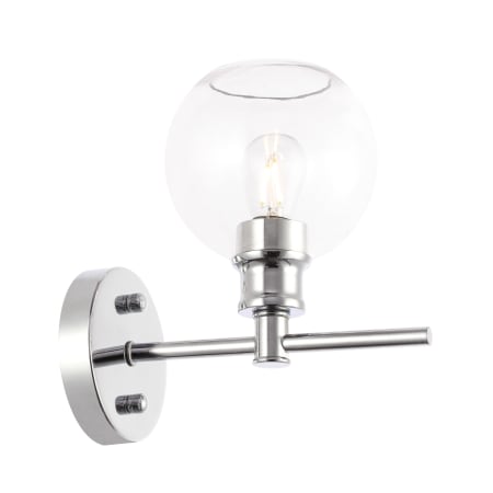 Elegant Lighting Collier Single Light 10" Tall Bathroom Sconce with Clear Glass Chrome