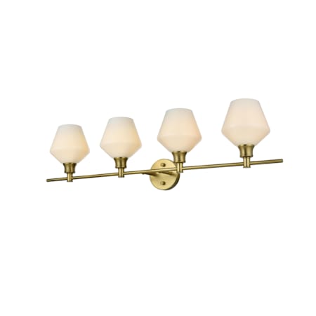 Elegant Lighting Gene 4 Light 38" Wide Vanity Light Satin Gold