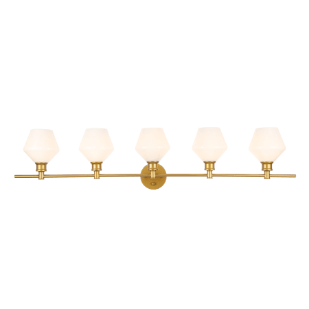 Elegant Lighting Gene 5 Light 47" Wide Vanity Light Brass