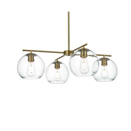 Elegant Lighting Opus 4 Light 31" Wide Pendant Satin Gold