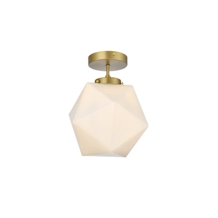 Elegant Lighting Lawrence 10" Wide Semi-flush Ceiling Fixture Satin Gold