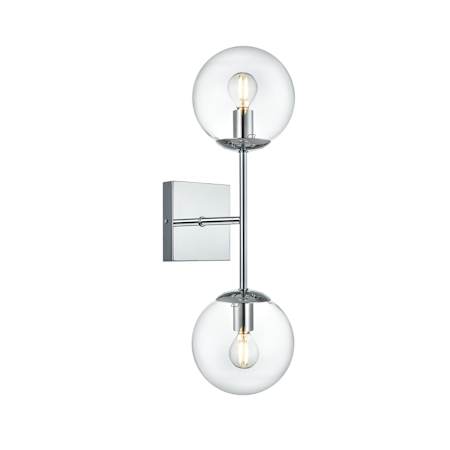 Elegant Lighting Neri 2 Light 6" Wide Vanity Light Chrome