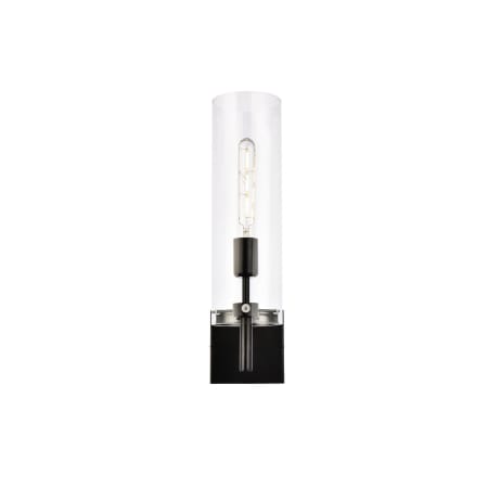 Elegant Lighting Savant 18" Tall Bathroom Sconce Black / Clear