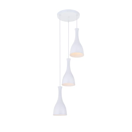 Elegant Lighting Aiken 3 Light 14" Wide Multi Light Pendant White