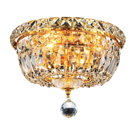 Elegant Lighting Wiley 4 Light 10" Wide Flush Mount Ceiling Fixture Gold