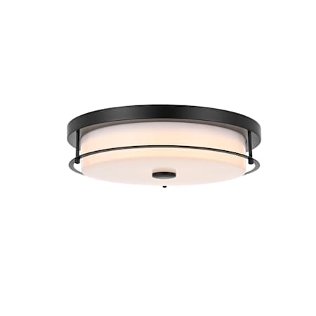 Elegant Lighting Kolson 16" Wide 24 Watt Flush Mount Drum Ceiling Fixture Black