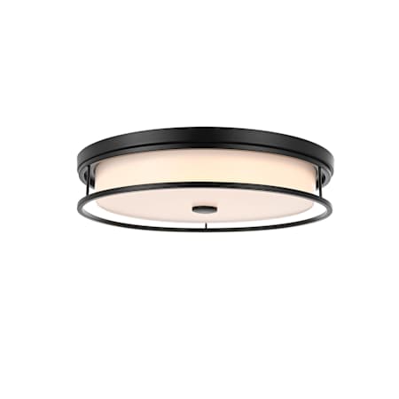 Elegant Lighting Kolson 20" Wide Flush Mount Drum Ceiling Fixture Black