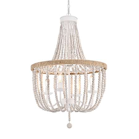 Elegant Lighting Jolie 4 Light 20" Wide Multi Light Pendant Antique White
