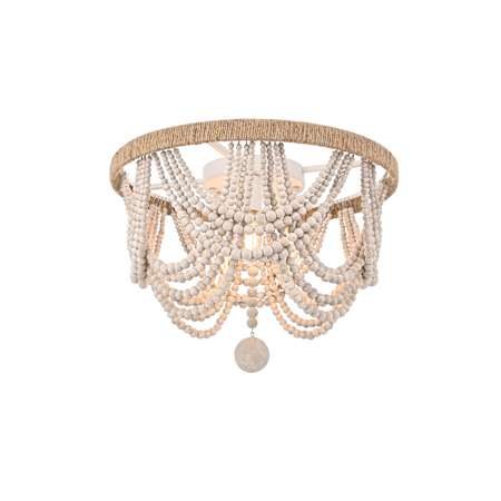 Elegant Lighting Jolie 4 Light 16" Wide Flush Mount Drum Ceiling Fixture Antique White