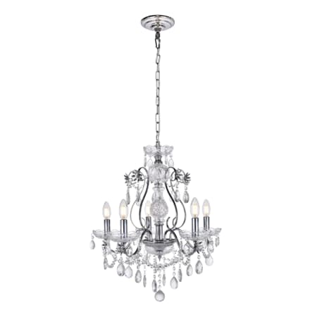 Elegant Lighting Voltaire 5 Light 22" Wide Crystal Chandelier Chrome