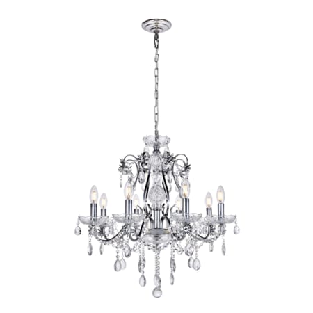Elegant Lighting Voltaire 8 Light 26" Wide Crystal Chandelier Chrome