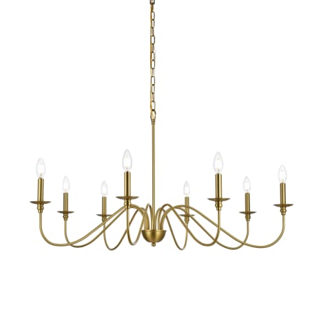 Elegant Lighting Rohan 8 Light 42" Wide Taper Candle Style Chandelier Satin Gold
