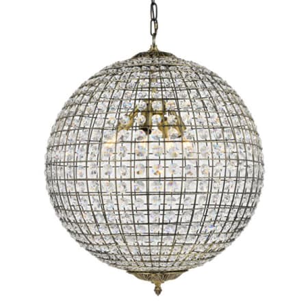 Elegant Lighting Earlene 4 Light 20" Wide Crystal Pendant with Clear Crystal Accents Antique Bronze