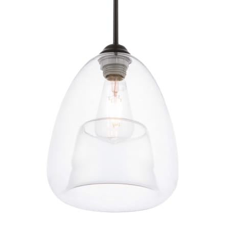 Elegant Lighting Kason Single Light 8" Wide Mini Pendant Black