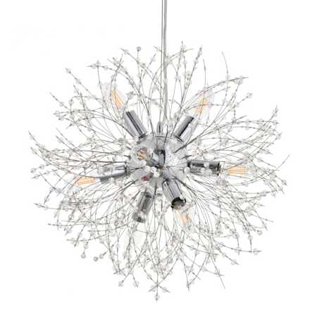 Elegant Lighting Flores 8 Light 20" Wide Crystal Sputnik Chandelier Chrome