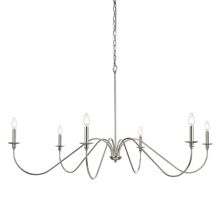 Elegant Lighting Rohan 6 Light 54" Wide Taper Candle Style Chandelier Polished Nickel