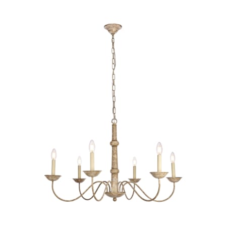 Elegant Lighting Merritt 6 Light 35" Wide Taper Candle Chandelier Weathered Dove