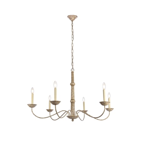 Elegant Lighting Merritt 6 Light 40" Wide Taper Candle Chandelier Weathered Dove