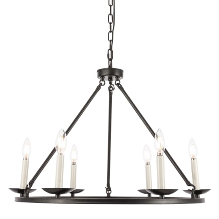 Elegant Lighting Maine 6 Light 26" Wide Taper Candle Chandelier Black
