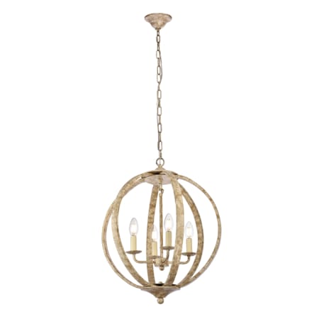 Elegant Lighting Marlow 4 Light 18" Wide Taper Candle Pendant Weathered Dove