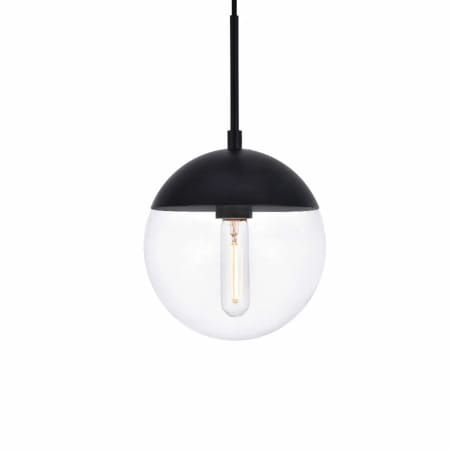 Elegant Lighting Eclipse 8" Wide Mini Pendant Black