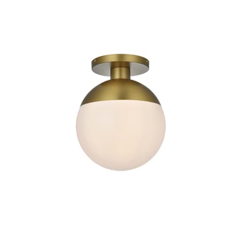 Elegant Lighting Eclipse 12" Wide Semi-Flush Globe Ceiling Fixture Satin Gold