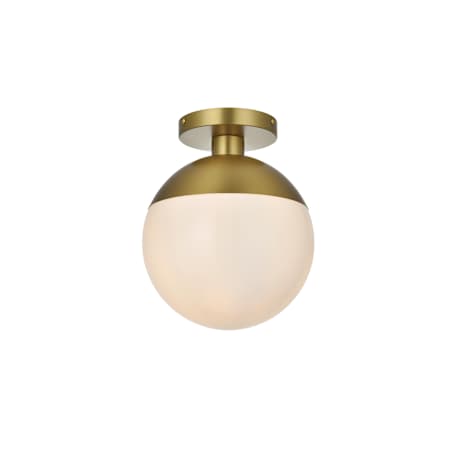 Elegant Lighting Eclipse 10" Wide Semi-flush Globe Ceiling Fixture Satin Gold