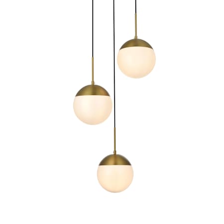 Elegant Lighting Eclipse 3 Light 18" Wide Multi Light Pendant Satin Gold