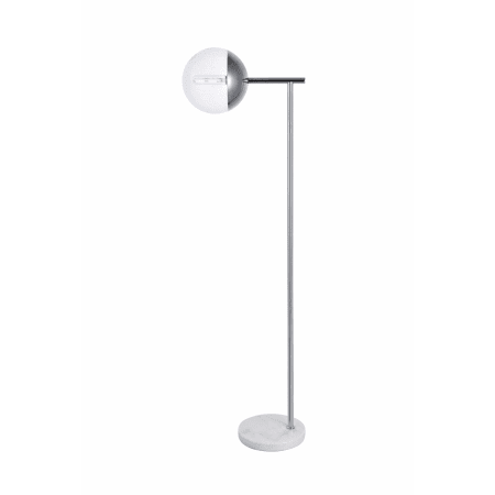 Elegant Lighting Eclipse Single Light 51" Tall Buffet Floor Lamp with Clear Glass Chrome