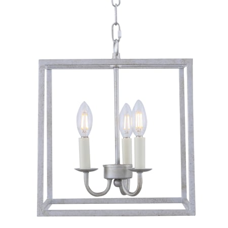 Elegant Lighting Eclipse 3 Light 12" Cage Chandelier Vintage Silver