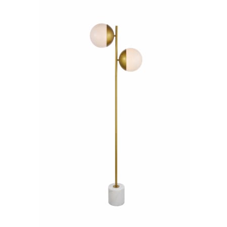 Elegant Lighting Eclipse 2 Light 63" Tall Tree Floor Lamp with Frosted Glass Brass / Frosted White