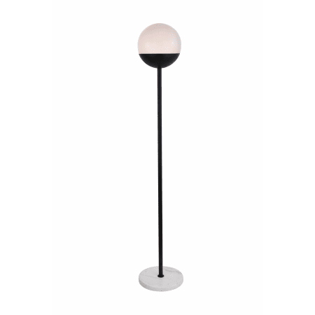 Elegant Lighting Eclipse Single Light 62" Tall Torchiere Floor Lamp with Frosted Glass Black