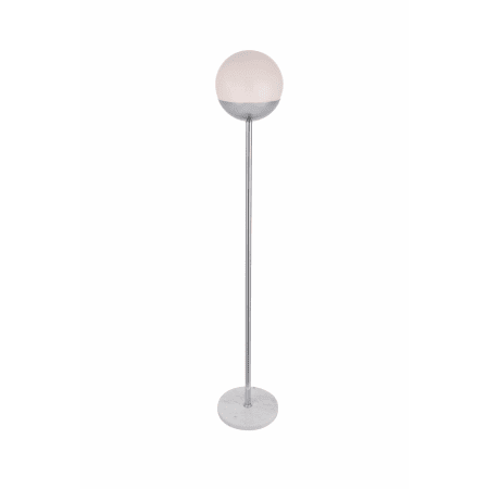 Elegant Lighting Eclipse Single Light 62" Tall Torchiere Floor Lamp with Frosted Glass Chrome