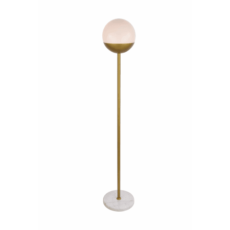 Elegant Lighting Eclipse Single Light 62" Tall Torchiere Floor Lamp with Frosted Glass Brass