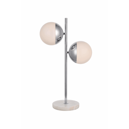Elegant Lighting Eclipse 2 Light 23" Tall Table Lamp with Frosted Glass Globes Chrome