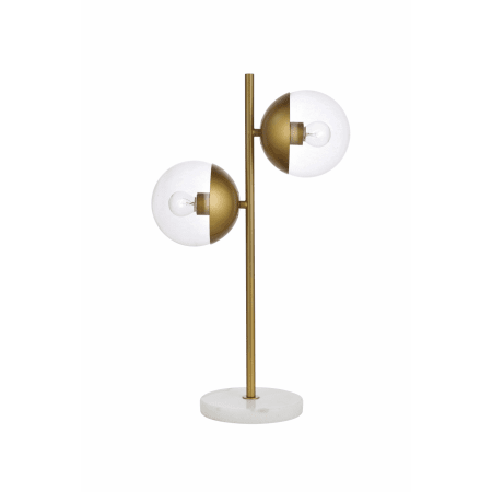 Elegant Lighting Eclipse 2 Light 23" Tall Tree Table Lamp with Clear Glass Brass