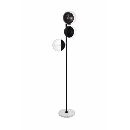 Elegant Lighting Eclipse 3 Light 66" Tall Tree Floor Lamp with Clear Glass Black