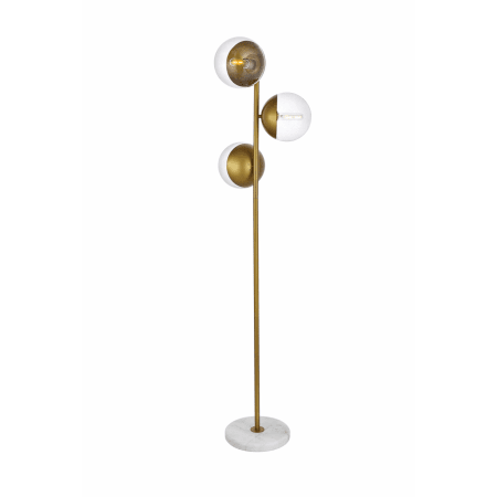 Elegant Lighting Eclipse 3 Light 66" Tall Tree Floor Lamp with Clear Glass Brass