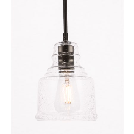 Elegant Lighting Pierce Single Light 6" Wide Mini Pendant Black