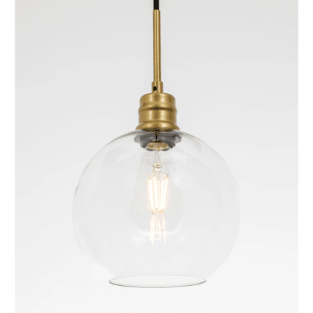 Elegant Lighting Emett Single Light 8" Wide Mini Pendant Brass