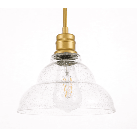 Elegant Lighting Gil Single Light 9" Wide Mini Pendant Brass