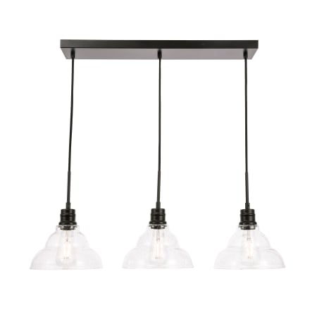 Elegant Lighting Clive 3 Light 35" Wide Linear Pendant Black